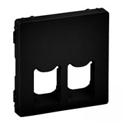 Legrand Valena Life Black лицевая панель для двойных телефонных/информационных розеток, антрацит. 756422