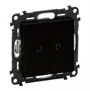 Legrand Valena Life Black переключатель двухклавишный 10АХ 250В с подсветкой. С лицевой панелью, антрацит. 756319