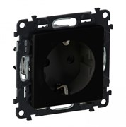 Legrand Valena Life Black Силовая розетка 2К+З 16А 250В с защитными шторками. Безвинтовые зажимы. С лицевой панелью, антрацит. 756320