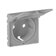 Legrand Valena Life алюминий накладка розетки с заземлением, с крышкой 754842