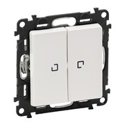 Legrand Valena Life белый выключатель 2-клавишный с подсветкой 10А 250В 752428