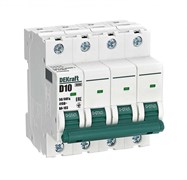 Dekraft Автоматический выключатель 4Р 10А х-ка D ВА-103 6кА 12383DEK