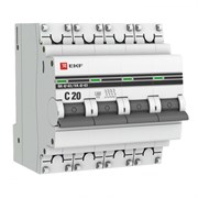EKF PROxima ВА 47-63 Автоматический выключатель  (С) 4P 20А 4,5kA mcb4763-4-20C-pro