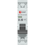 EKF Автоматический выключатель 1P 20А (D) 6кА ВА 47-63N PROxima M636120D