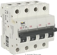 IEK ARMAT Автоматический выключатель M10N 4P C 10А AR-M10N-4-C010