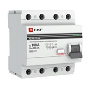 EKF PROxima ВД-100 УЗО 4P 100А/300мА (AC) электромеханическое elcb-4-100-300-em-pro