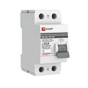 EKF PROxima ВД-100  УЗО 2P 63А/100мА (S) электромеханическое elcb-2-63-100S-em-pro