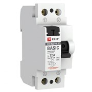 EKF Basic Устройство защитного отключения УЗО 2P 32А/30мА (электронное) elcb-2-32-30e-sim