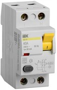 IEK KARAT Выключатель дифференциальный УЗО ВД1-63 2Р 40А 30мА тип А MDV11-2-040-030