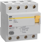 IEK KARAT УЗО KARAT ВД3-63 4P 40А 300мА 6кА тип AC MDV20-4-040-300