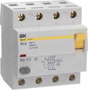 IEK KARAT УЗО KARAT ВД3-63 4P 25А 10мА 6кА тип AC MDV20-4-025-010