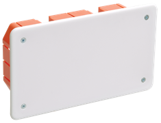 IEK Коробка КМ41006 распаячная для твердых стен 172x96x45 (с саморезами, с крышкой) UKT11-172-096-045