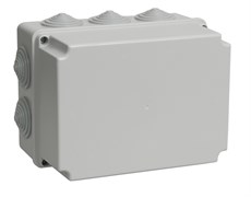 IEK Коробка КМ41246 распаячная для о/п 190х140х120 мм IP55 (RAL7035, 10 гермовводов) UKO10-190-140-120-K41-55