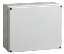 IEK Коробка КМ41271 распаячная для о/п 240х195х90 мм IP44 (RAL7035, кабельные вводы 5 шт) UKO10-240-195-090-K41-44