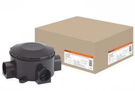 TDM Распаячная коробка ОП D80х35мм, IP42, 3-х рожковая, черная SQ1401-4044