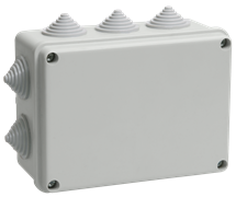 IEK Коробка КМ41242 распаячная для о/п 150х110х70 мм IP55 (RAL7035, 10 гермовводов) UKO10-150-110-070-K41-55
