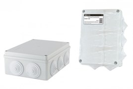 TDM Распаячная коробка ОП 190х140х70мм, крышка, IP44, 10 гермовводов, инд. штрихкод, SQ1401-1243 TDM Распаячная коробка ОП 190х140х70мм, крышка, IP44, 10 гермовводов, инд. штрихкод, SQ1401-1243