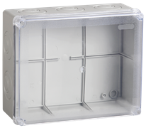 IEK Коробка КМ41330 распаячная для о/п 100х100х50 мм IP55 (RAL7035, гермовводы PG9 5 шт) UKO10-100-100-050-K51-55
