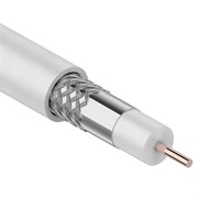 Кабель коаксиальный RG-6U, (64%), 75 Ом, (бух100) белый Rexant 01-2201 Кабель коаксиальный RG-6U, (64%), 75 Ом, (бух100) белый Rexant 01-2201