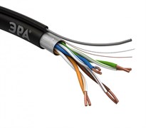 ЭРА F-4-PE-T Кабель витая пара F/UTP Cat5e 4x2x24 AWG CU PE + ТРОС OUTDOOR 305 м Б0044690 ЭРА F-4-PE-T Кабель витая пара F/UTP Cat5e 4x2x24 AWG CU PE + ТРОС OUTDOOR 305 м Б0044690