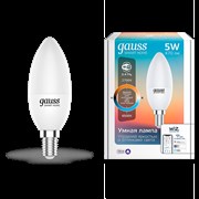 Gauss Лампа Smart Home С37 5W 470lm 2700-6500К Е14 изм.цвет.темп.+диммирование LED 1110112 Gauss Лампа Smart Home С37 5W 470lm 2700-6500К Е14 изм.цвет.темп.+диммирование LED 1110112