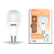 Gauss Лампа Smart Home A60 10W 1055lm 2700К E27 диммируемая LED 1070112 Gauss Лампа Smart Home A60 10W 1055lm 2700К E27 диммируемая LED 1070112
