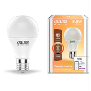 Gauss Лампа Smart Home A60 8,5W 806lm 2700К E27 диммируемая LED 1050112 Gauss Лампа Smart Home A60 8,5W 806lm 2700К E27 диммируемая LED 1050112
