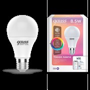 Gauss Лампа Smart Home A60 8,5W 806lm 2700-6500К E27 RGBW+изм.цвет.темп.+диммирование LED 1170112 Gauss Лампа Smart Home A60 8,5W 806lm 2700-6500К E27 RGBW+изм.цвет.темп.+диммирование LED 1170112