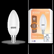 Gauss Лампа Smart Home С37 5W 470lm 2700К Е14 диммируемая LED 1100112 Gauss Лампа Smart Home С37 5W 470lm 2700К Е14 диммируемая LED 1100112