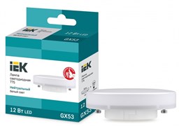 IEK Лампа светодиодная Eco T75 таблетка 12Вт 230В 4000К GX53 LLE-T80-12-230-40-GX53 IEK Лампа светодиодная Eco T75 таблетка 12Вт 230В 4000К GX53 LLE-T80-12-230-40-GX53