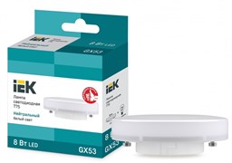 IEK Лампа светодиодная ECO T75 таблетка 8Вт 230В 4000К GX53 LLE-T80-8-230-40-GX53 IEK Лампа светодиодная ECO T75 таблетка 8Вт 230В 4000К GX53 LLE-T80-8-230-40-GX53