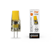 Gauss Лампа Elementary G4 12V 3W 210lm 3000K силикон LED 1/20/200 18713 Gauss Лампа Elementary G4 12V 3W 210lm 3000K силикон LED 1/20/200 18713