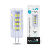 Gauss Лампа Elementary G4 12V 4W 400lm 4100K керамика LED 10724 Gauss Лампа Elementary G4 12V 4W 400lm 4100K керамика LED 10724