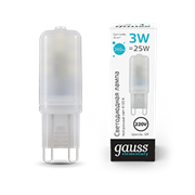 Gauss Лампа Elementary G9 AC220-240V 3W 240lm 4100K пластик LED 14923 Gauss Лампа Elementary G9 AC220-240V 3W 240lm 4100K пластик LED 14923