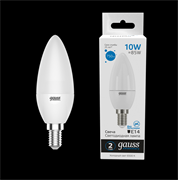 Gauss Лампа Elementary Свеча 10W 750lm 6500K Е14 LED 33130 Gauss Лампа Elementary Свеча 10W 750lm 6500K Е14 LED 33130