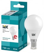 IEK Лампа светодиодная ECO G45 шар 7Вт 230В 4000К E14 LLE-G45-7-230-40-E14 IEK Лампа светодиодная ECO G45 шар 7Вт 230В 4000К E14 LLE-G45-7-230-40-E14