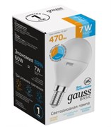 Gauss Лампа Basic Шар 7W 470lm 3000K-4000K-6500K Е14 изм.цвет.темп. LED 1053147 Gauss Лампа Basic Шар 7W 470lm 3000K-4000K-6500K Е14 изм.цвет.темп. LED 1053147