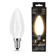 Gauss Лампа Filament Свеча 9W 590lm 3000К Е14 milky LED 103201109 Gauss Лампа Filament Свеча 9W 590lm 3000К Е14 milky LED 103201109