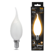 Gauss Лампа Filament Свеча на ветру 9W 590lm 3000К Е14 milky LED 104201109 Gauss Лампа Filament Свеча на ветру 9W 590lm 3000К Е14 milky LED 104201109