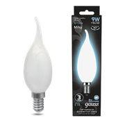 Gauss Лампа Filament Свеча на ветру 9W 610lm 4100К Е14 milky LED 104201209 Gauss Лампа Filament Свеча на ветру 9W 610lm 4100К Е14 milky LED 104201209