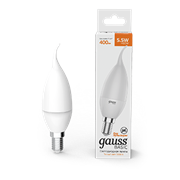 Gauss Лампа Basic Свеча на ветру 5,5W 400lm 3000K E14 LED 1034116 Gauss Лампа Basic Свеча на ветру 5,5W 400lm 3000K E14 LED 1034116