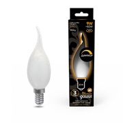 Gauss Лампа Filament Свеча на ветру 9W 590lm 3000К Е14 milky диммируемая LED 104201109-D Gauss Лампа Filament Свеча на ветру 9W 590lm 3000К Е14 milky диммируемая LED 104201109-D