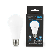 Gauss Лампа A60 16W 1520lm 6500K E27 LED 102502316 Gauss Лампа A60 16W 1520lm 6500K E27 LED 102502316