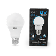 Gauss Лампа A60 12W 1200lm 6500K E27 LED 1/10/50 102502312 Gauss Лампа A60 12W 1200lm 6500K E27 LED 1/10/50 102502312