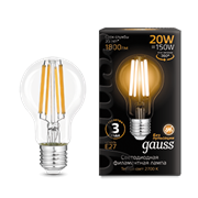 Gauss Лампа Filament А60 20W 1800lm 2700К Е27 LED 102902120 Gauss Лампа Filament А60 20W 1800lm 2700К Е27 LED 102902120