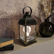 NEON-NIGHT Декоративный фонарь с лампочкой, бронзовый корпус, размер 10.5х10.5х22,5 см, цвет ТЕПЛЫЙ БЕЛЫЙ 513-053