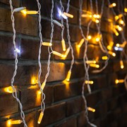NEON-NIGHT Гирлянда "Айсикл" 4,8х0,6 м, с эффектом мерцания, белый ПВХ, 176LED, цвет: Жёлтый, 230В 255-161 NEON-NIGHT Гирлянда "Айсикл" 4,8х0,6 м, с эффектом мерцания, белый ПВХ, 176LED, цвет: Жёлтый, 230В 255-161