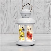 NEON-NIGHT Декоративный фонарь с шариками 12х12х20,6 см, белый корпус, теплый белый цвет свечения 513-062 NEON-NIGHT Декоративный фонарь с шариками 12х12х20,6 см, белый корпус, теплый белый цвет свечения 513-062