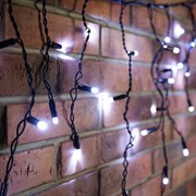 NEON-NIGHT Гирлянда Айсикл (бахрома) светодиодный, 2,4 х 0,6 м, черный провод, 230 В, диоды белые, 88 LED 255-032 NEON-NIGHT Гирлянда Айсикл (бахрома) светодиодный, 2,4 х 0,6 м, черный провод, 230 В, диоды белые, 88 LED 255-032
