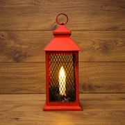 NEON-NIGHT Декоративный фонарь со свечкой, красный корпус, размер 13.5х13.5х30,5 см, цвет ТЕПЛЫЙ БЕЛЫЙ 513-041 NEON-NIGHT Декоративный фонарь со свечкой, красный корпус, размер 13.5х13.5х30,5 см, цвет ТЕПЛЫЙ БЕЛЫЙ 513-041